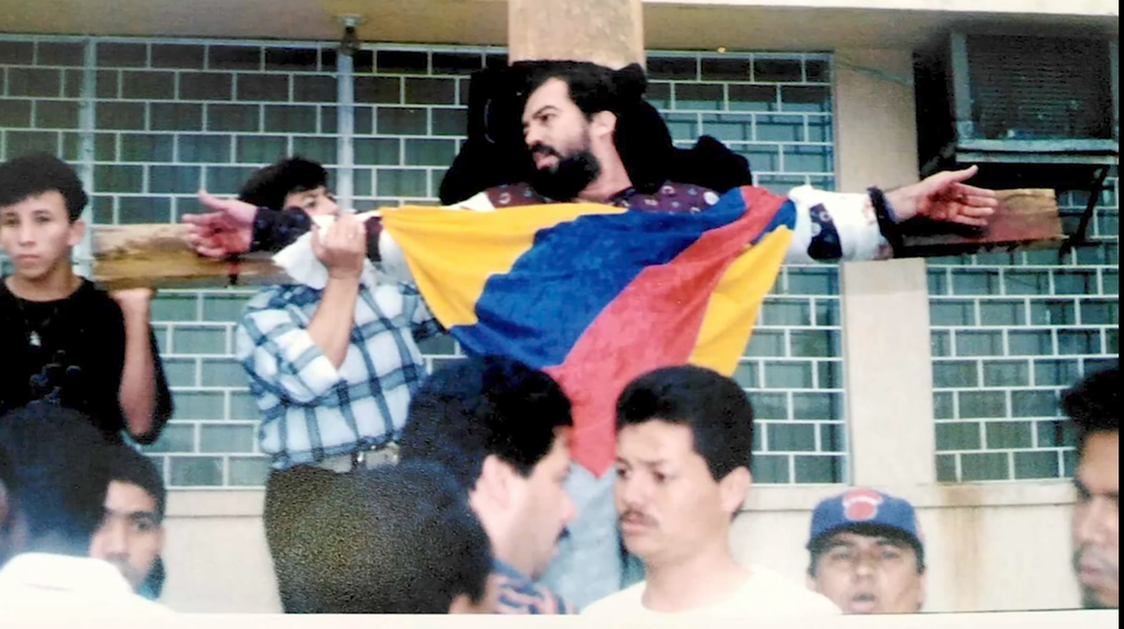 Retrato de Dionisio colgando en el auditorio del Sintramunicipio